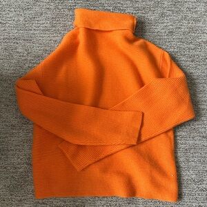 Bright Orange Turtleneck Sweater